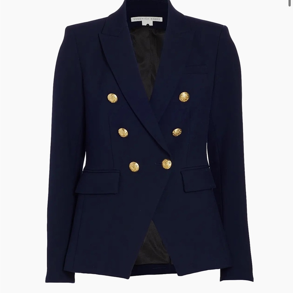 Veronica Beard Navy Blazer with Gold Accents - Excellent condition!